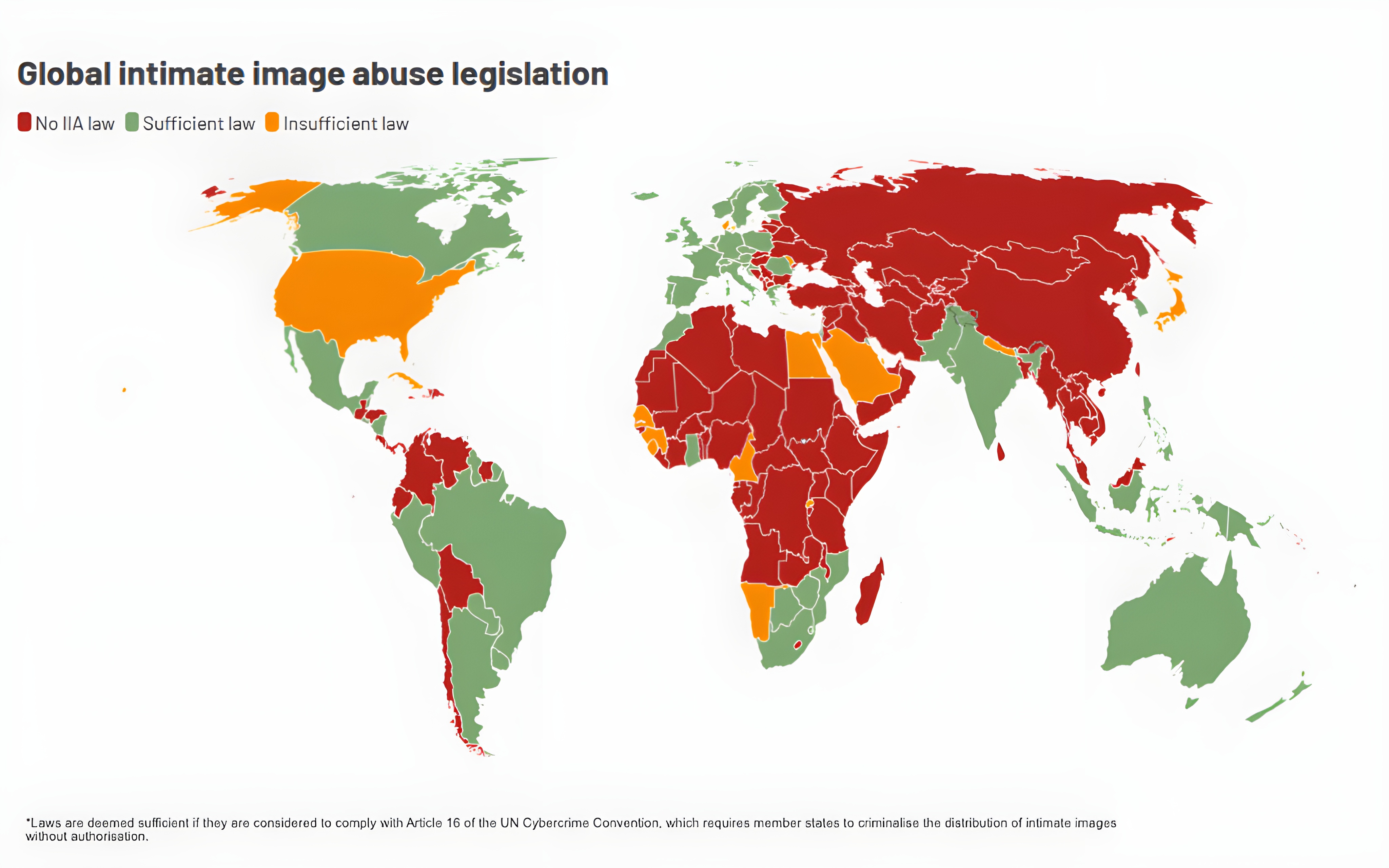 Map of the world showing favourability of policy