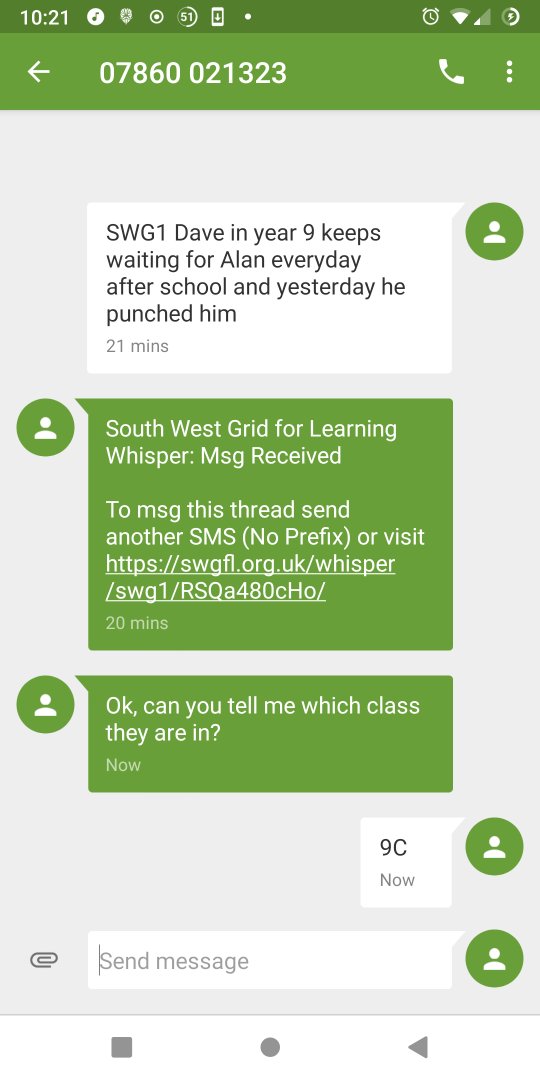 Whisper SMS Chat